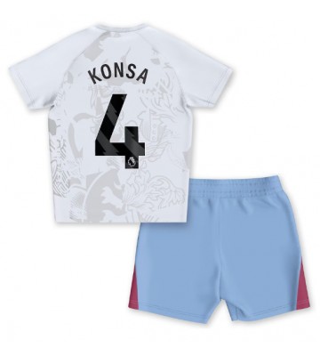 Aston Villa Ezri Konsa #4 Bortaställ Barn 2023-24 Kortärmad (+ Korta byxor)